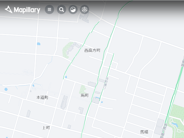 Mapillaryの地図（六郷・西高方町）