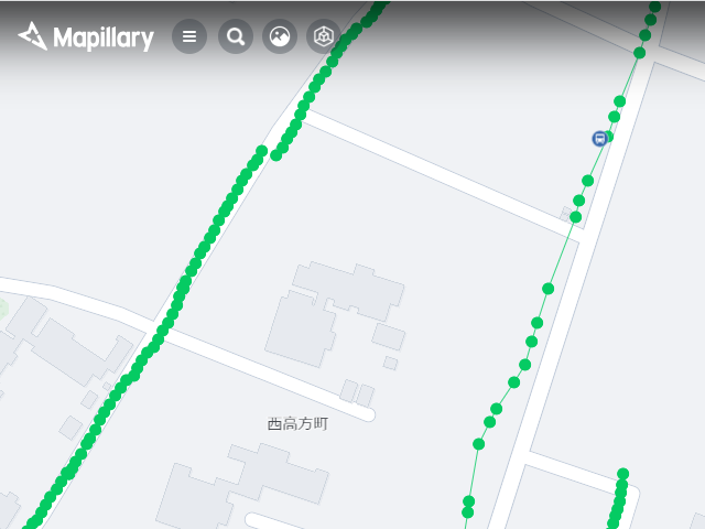 Mapillaryの地図（六郷・西高方町）